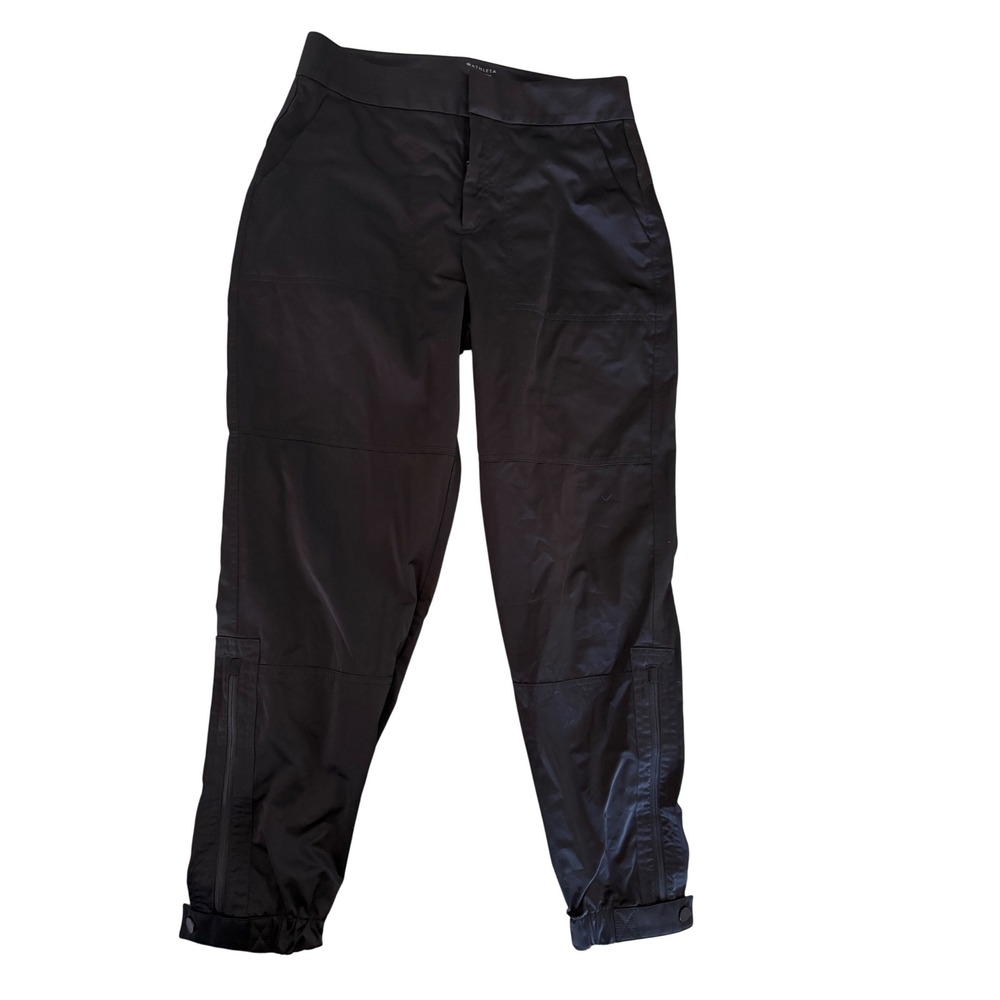 Athleta Avariant Jogger Black Size 8 Lightweight Travel Quick Dry Zip Cuff Pants